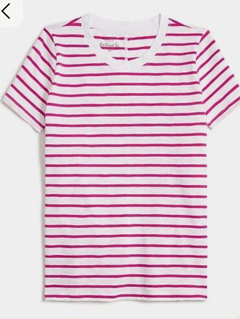 NWT J. Crew Women White Tee with Pink Stripes